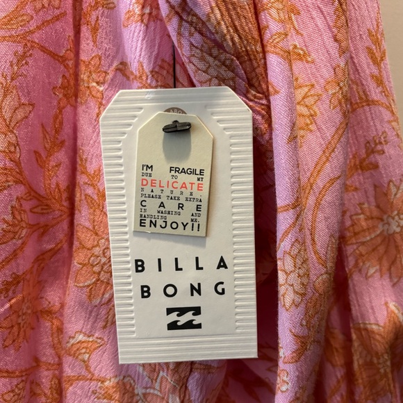 Billabong Day After Day boho crinkle long sleeve  size S/8 - pink and orange - Picture 7 of 10